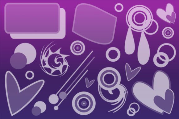 12 Vector Shape Photoshop Brushes