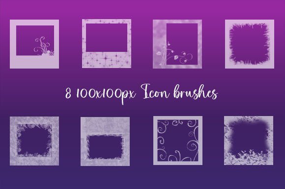 8 100px Icon Photoshop Brushes Set 1