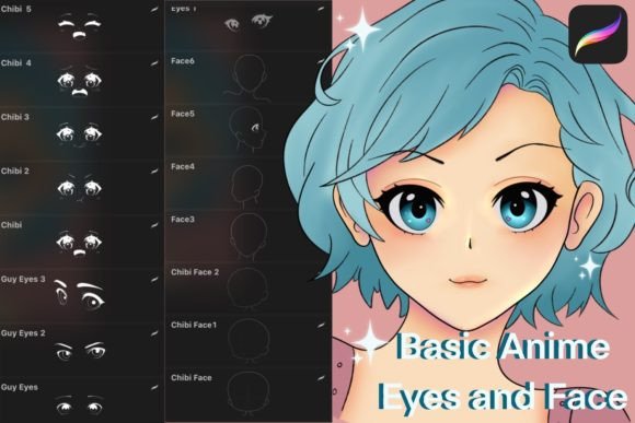Accelerating Character Design Workflows with the 21 Basic Anime Stamps Procreate Set