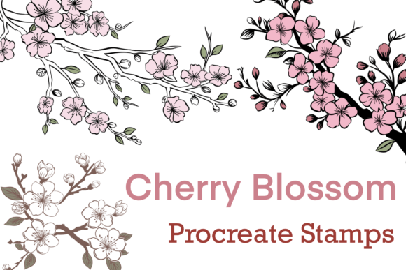 Cherry Blossom Procreate Brush Stamps