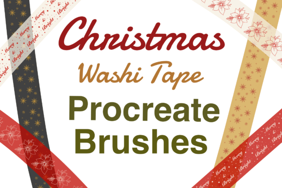 Christmas Washi Tape Procreate Brush Set