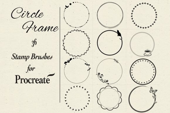 Circle Frame Procreate Stamp Brushes