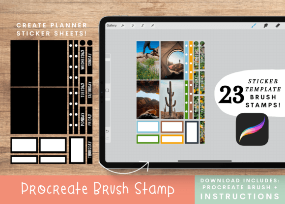 Designing Trendy Planner Stickers with Procreate Brush Templates