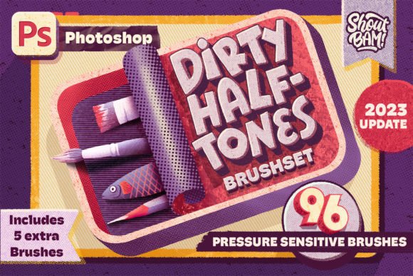 Dirty Halftones Photoshop Brush Set