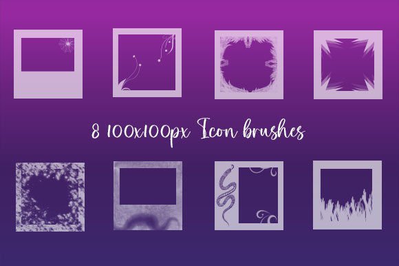 Enhancing Digital Projects with the 8 100px Icon Photoshop Brushes Set 2