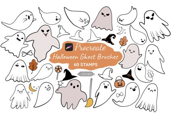 Evaluating 60 Cute Halloween Ghost Procreate Stamps for Digital Design