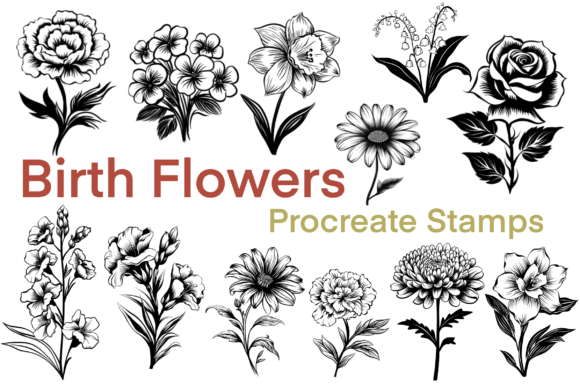 Evaluating the Birth Flowers Procreate Brush Stamp Set for Digital Illustrators