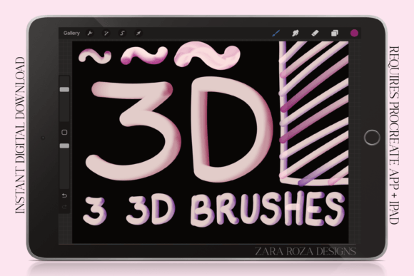 Mastering Depth and Dimension with the 3D Brush Set for Procreate Monoline Pens