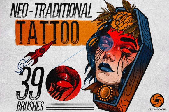 Neo-Traditional Tattoo Bundle: The Ultimate Procreate Toolkit
