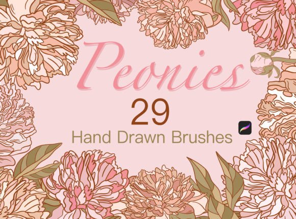 Procreate Peony Stamp Brushes