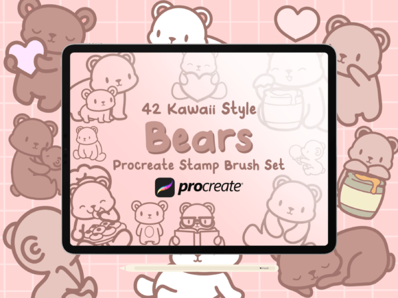 Streamlining Creative Workflows with the Bears Procreate Stamp Brush Set