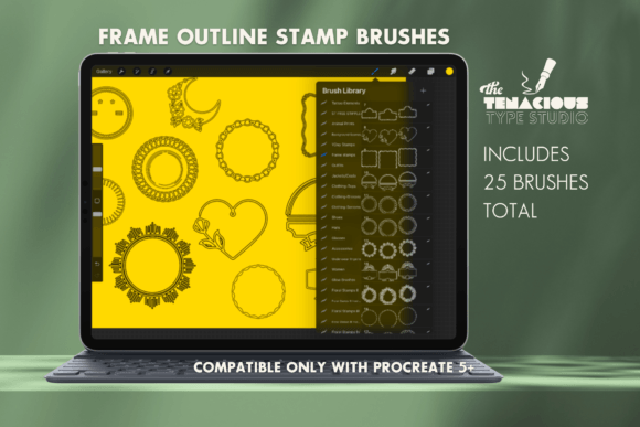 Streamlining Digital Design Workflows with Frame Outline Stamp Brushes for Procreate