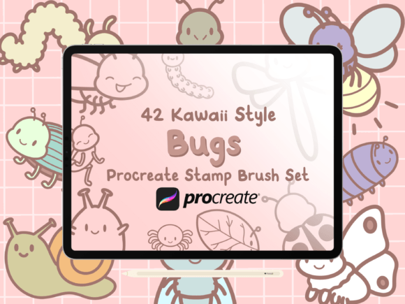 Streamlining Kawaii Illustration: A Practical Look at the Bugs Procreate Stamp Brush Set