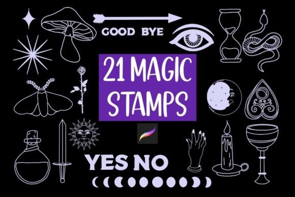 Unlocking Digital Creativity with the 21 Magical Procreate Stamp Set Brushes